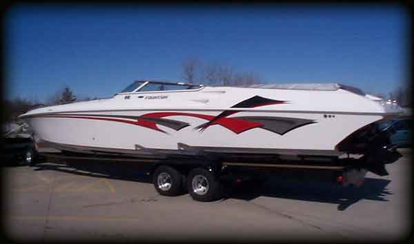 47ft Fountain PowerBoat - Painted Graphics
